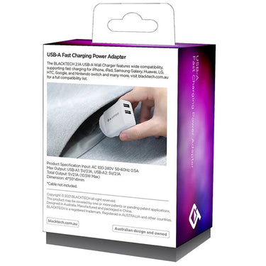 BLACKTECH USB-A 10.5W Fast Charging Charger Power Adapter - SAA Approved